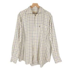 BARBOUR MEN'S CHECKERED LONG SLEEVE BUTTON-UP SHIRT SIZE LARGE 100% COTTON
